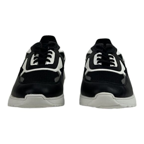 New Kingside Phillip Men US 9.5 Black White Athletic Tetoron Laces Moc-Toe Shoes - Picture 2 of 9